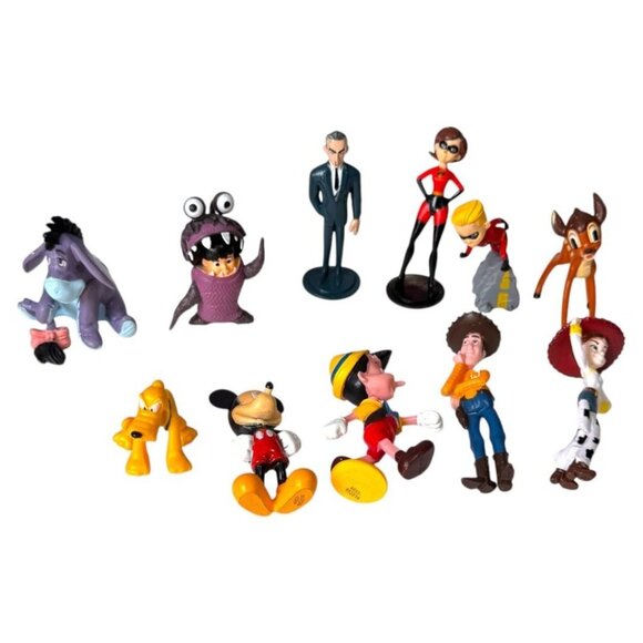 Disney Figurine Toys Mix Characters LOT‎ Of 11 Pieces- cake toppers - Picture 2 of 4